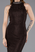 Long Brown Dantelle Evening Dress ABU5987