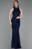 Long Navy Blue Dantelle Evening Dress ABU5987