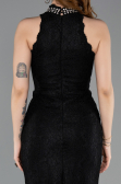 Long Black Dantelle Evening Dress ABU5987