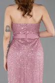 Long Powder Color Beaded Evening Dress ABU5988