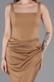 Long Bronze Satin Prom Gown ABU5990