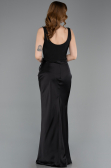 Long Black Satin Prom Gown ABU5990