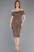 Midi Copper Beaded Party Dress ABK2592