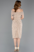 Midi Gold Beaded Party Dress ABK2592