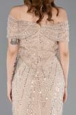 Midi Gold Beaded Party Dress ABK2592