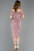 Midi Powder Color Beaded Party Dress ABK2592