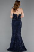 Long Navy Blue Dantelle Mermaid Evening Gown ABU5993