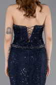 Long Navy Blue Dantelle Mermaid Evening Gown ABU5993