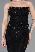 Long Black Dantelle Mermaid Evening Gown ABU5993