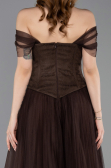 Long Brown Dantelle Evening Dress ABU5996
