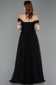 Long Black Dantelle Evening Dress ABU5996
