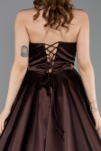 Long Brown Satin Evening Dress ABU5998