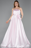 Long Powder Color Satin Evening Dress ABU5998