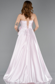 Long Powder Color Satin Evening Dress ABU5998