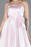 Long Powder Color Satin Evening Dress ABU5998