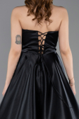 Long Black Satin Evening Dress ABU5998
