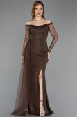 Long Brown Dantelle Evening Dress ABU5999