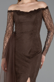 Long Brown Dantelle Evening Dress ABU5999