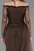 Long Brown Dantelle Evening Dress ABU5999
