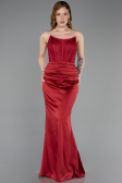 Long Burgundy Satin Evening Dress ABU6000