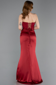 Long Burgundy Satin Evening Dress ABU6000