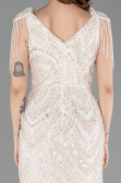 Long Beige Beaded Evening Dress ABU5959