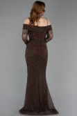 Long Brown Dantelle Evening Dress ABU6004