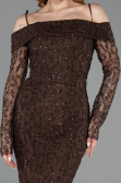 Long Brown Dantelle Evening Dress ABU6004