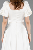 Long White Satin Evening Dress ABU6005