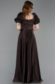 Long Brown Satin Evening Dress ABU6005