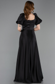 Long Black Satin Evening Dress ABU6005