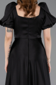 Long Black Satin Evening Dress ABU6005