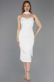 Midi White Cocktail Dress ABK2593