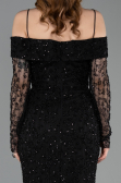 Long Black Dantelle Evening Dress ABU6004