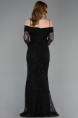 Long Black Dantelle Evening Dress ABU6004
