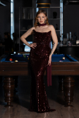 Long Burgundy Mermaid Prom Dress ABU5721