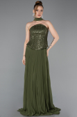 Long Olive Drab Chiffon Evening Dress ABU6011