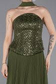 Long Olive Drab Chiffon Evening Dress ABU6011