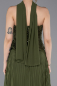Long Olive Drab Chiffon Evening Dress ABU6011
