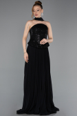 Long Black Chiffon Evening Dress ABU6011
