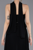 Long Black Chiffon Evening Dress ABU6011