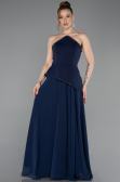 Long Navy Blue Chiffon Evening Dress ABU5681
