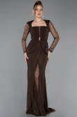 Long Brown Dantelle Evening Dress ABU6014