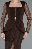 Long Brown Dantelle Evening Dress ABU6014