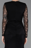 Long Black Dantelle Evening Dress ABU6014