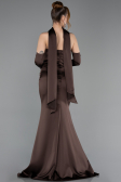 Long Brown Satin Evening Dress ABU5944