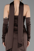 Long Brown Satin Evening Dress ABU5944