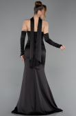 Long Black Satin Evening Dress ABU5944