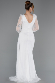 Long White Dantelle Evening Dress ABU6016