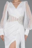 Long White Dantelle Evening Dress ABU6016